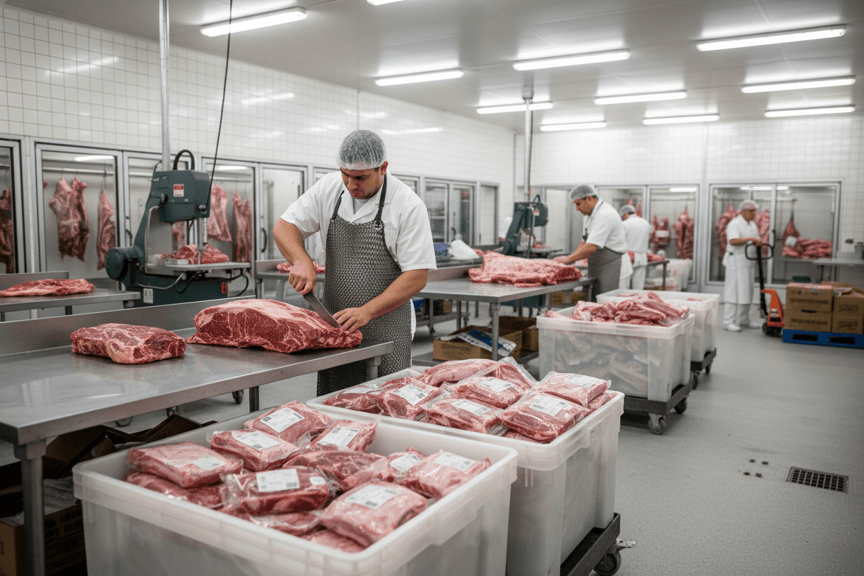 Operación de mayoreo de carne para restaurantes